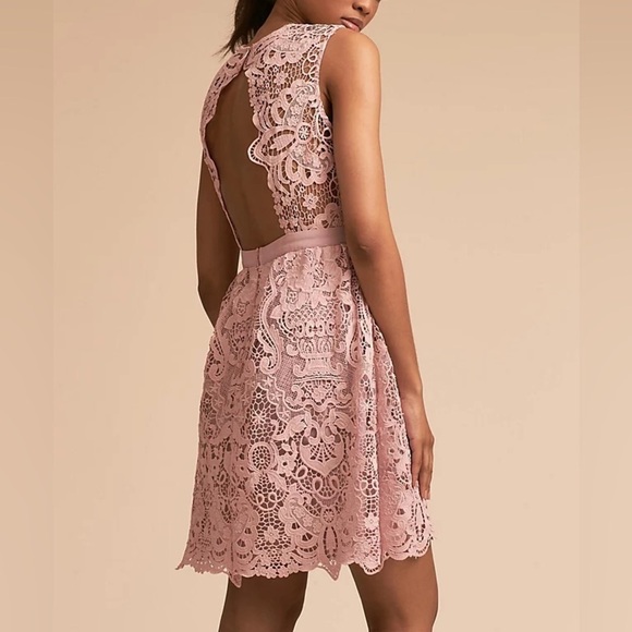 BHLDN Rosaline Mauve Lace Dress Medium NWOT Anthropologie Wedding Guest Cocktail - Picture 11 of 14